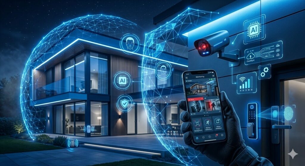 AI smart home security system setup